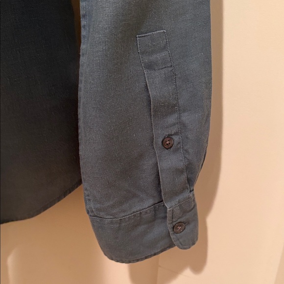 Club Monaco 100% Linen Slim Fit Button Down Shirt Men’s Small Blue Gray - Picture 7 of 11